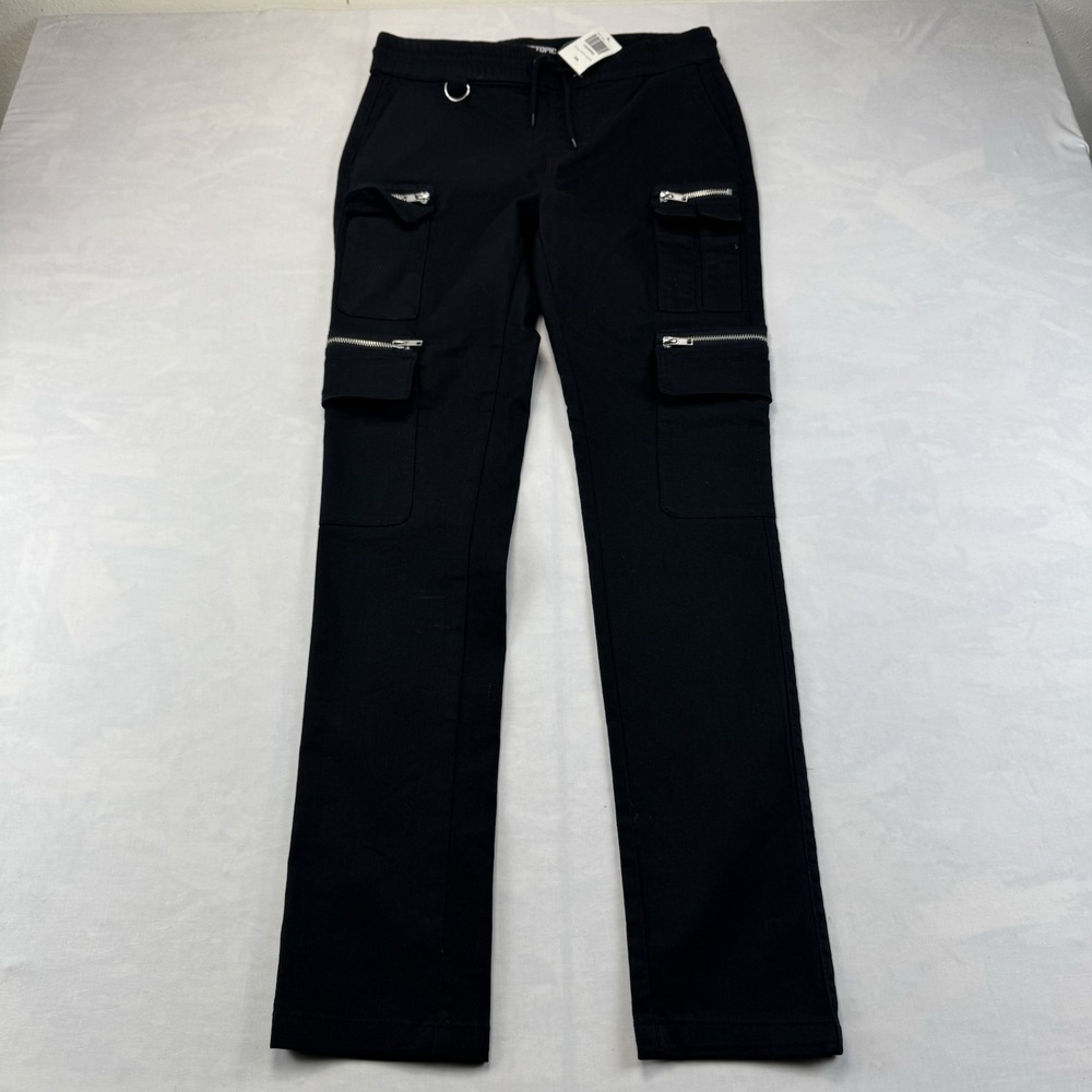 Hot Topic Women's Cargo Pants Size Small Black Zip Pocket Utility NWT
